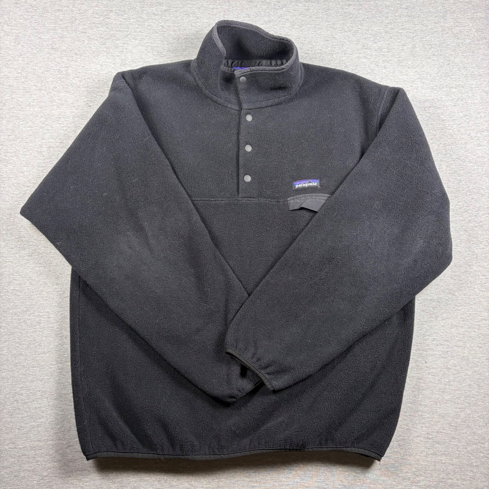 Patagonia Snap-T Pullover Medium Black Fleece Synchilla Gorpcore Outdoor